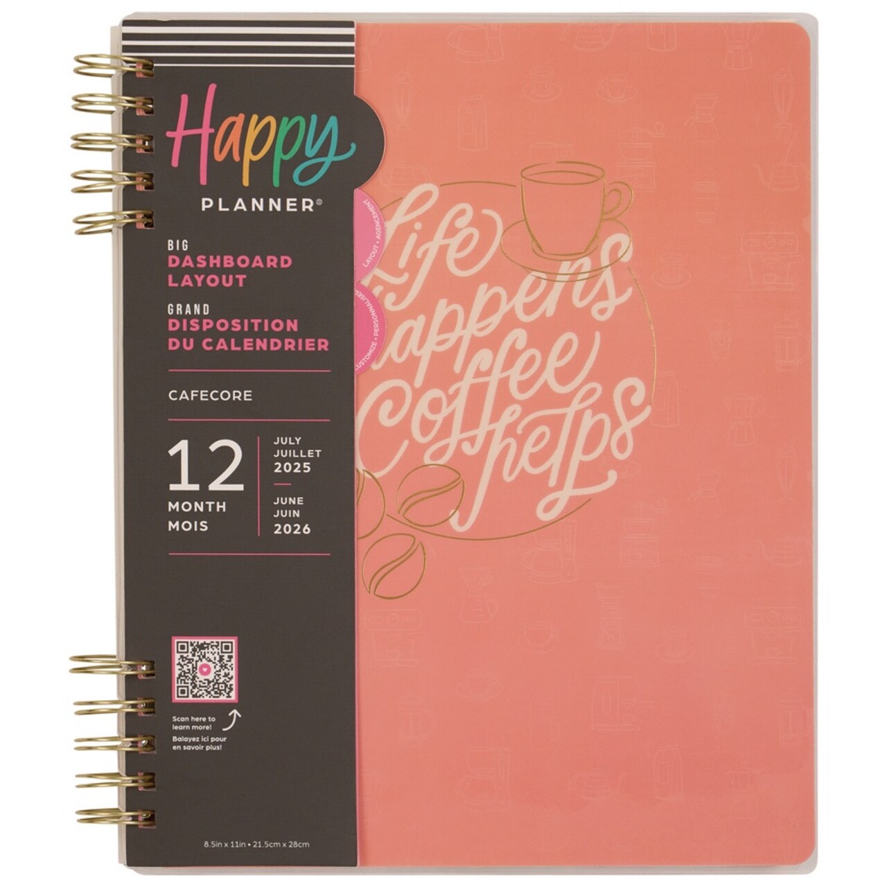 Happy Planner Big 12-Month Planner-Cafecore; Jul '25 - Jun '26